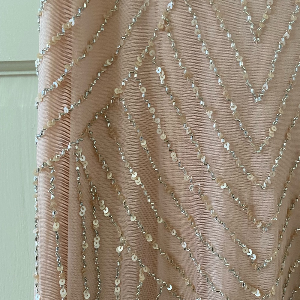 Macy’s Adrianna Papell Embellished Pink Floor Length Dress - Picture 3 of 4